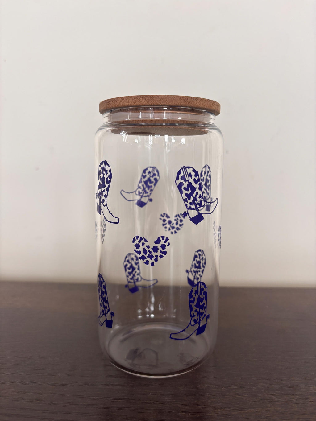 Cowgirl Boots & Cow Print Hearts 16oz Glass or Plastic Tumbler – Country Gift