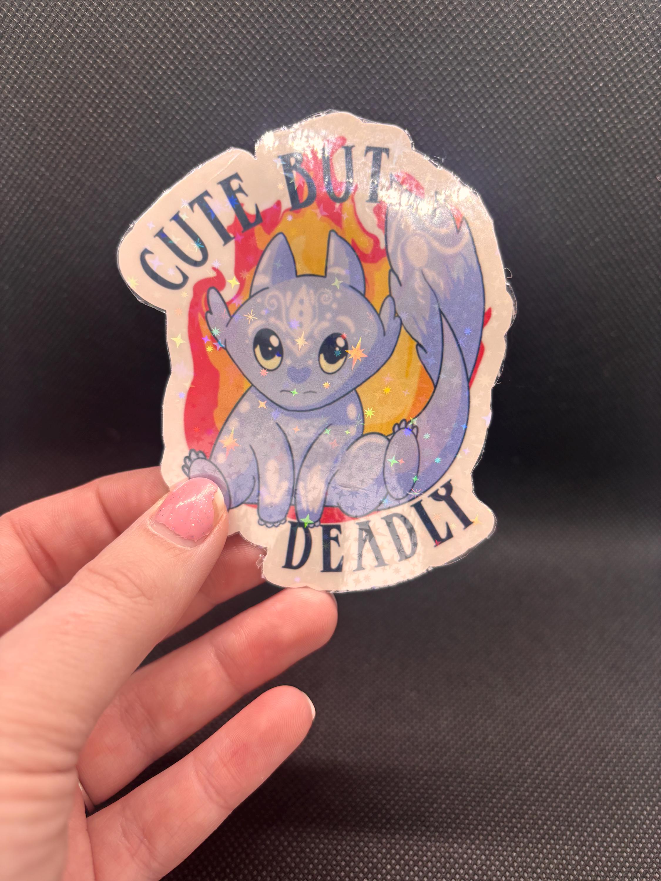 Sparkling Dragon Stickers with Glitter Top Coat – Funny & Cute Vinyl Sticker Set