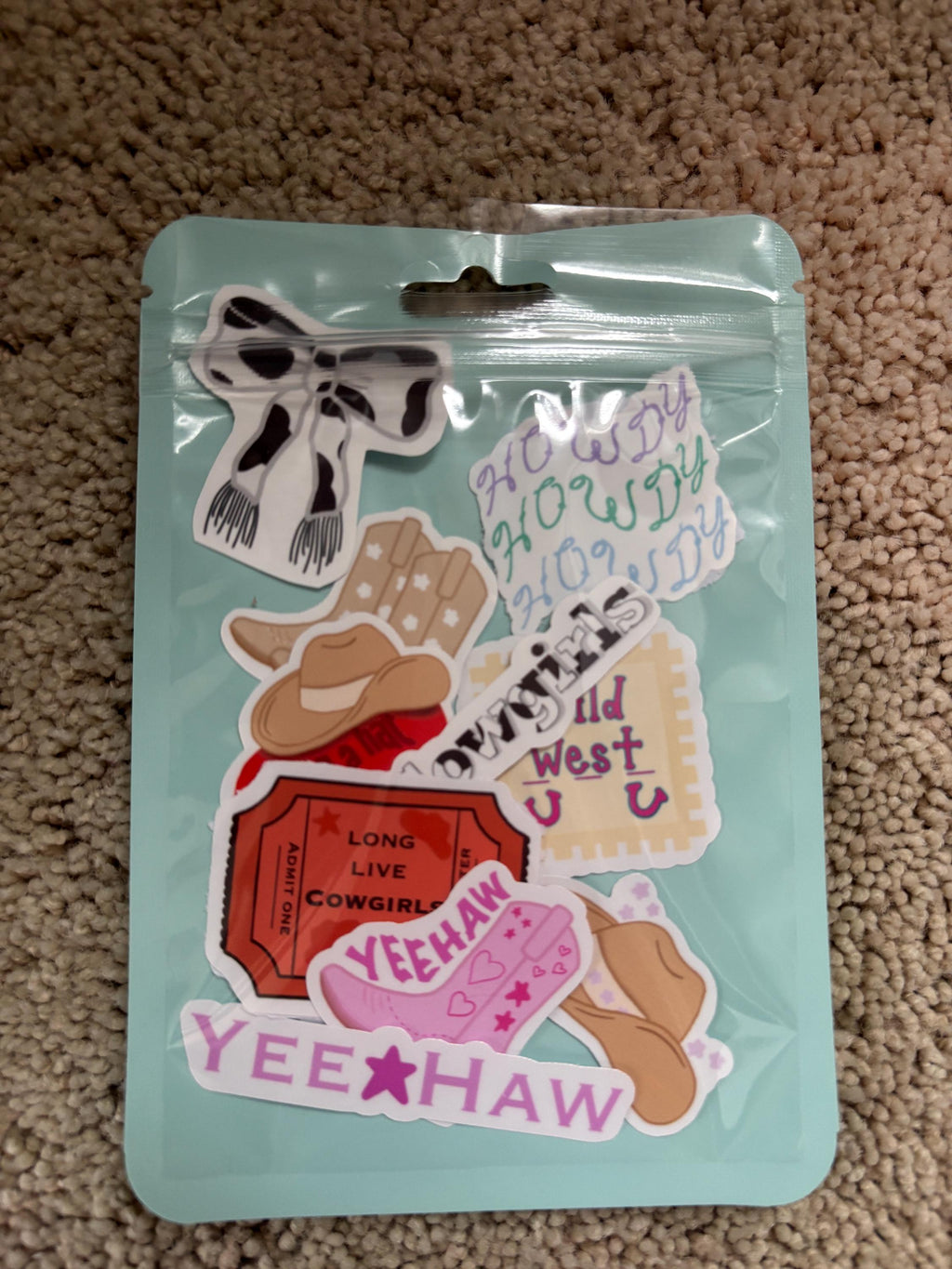 Cowgirl Vinyl Sticker Set – Wild West, Yeehaw, Boots & Hats | Country Gift with FREE Sticker