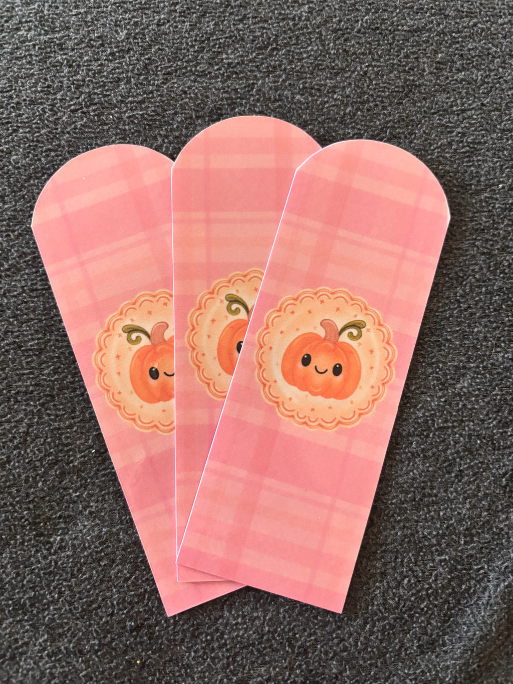 Plaid and pumpkin bookmark