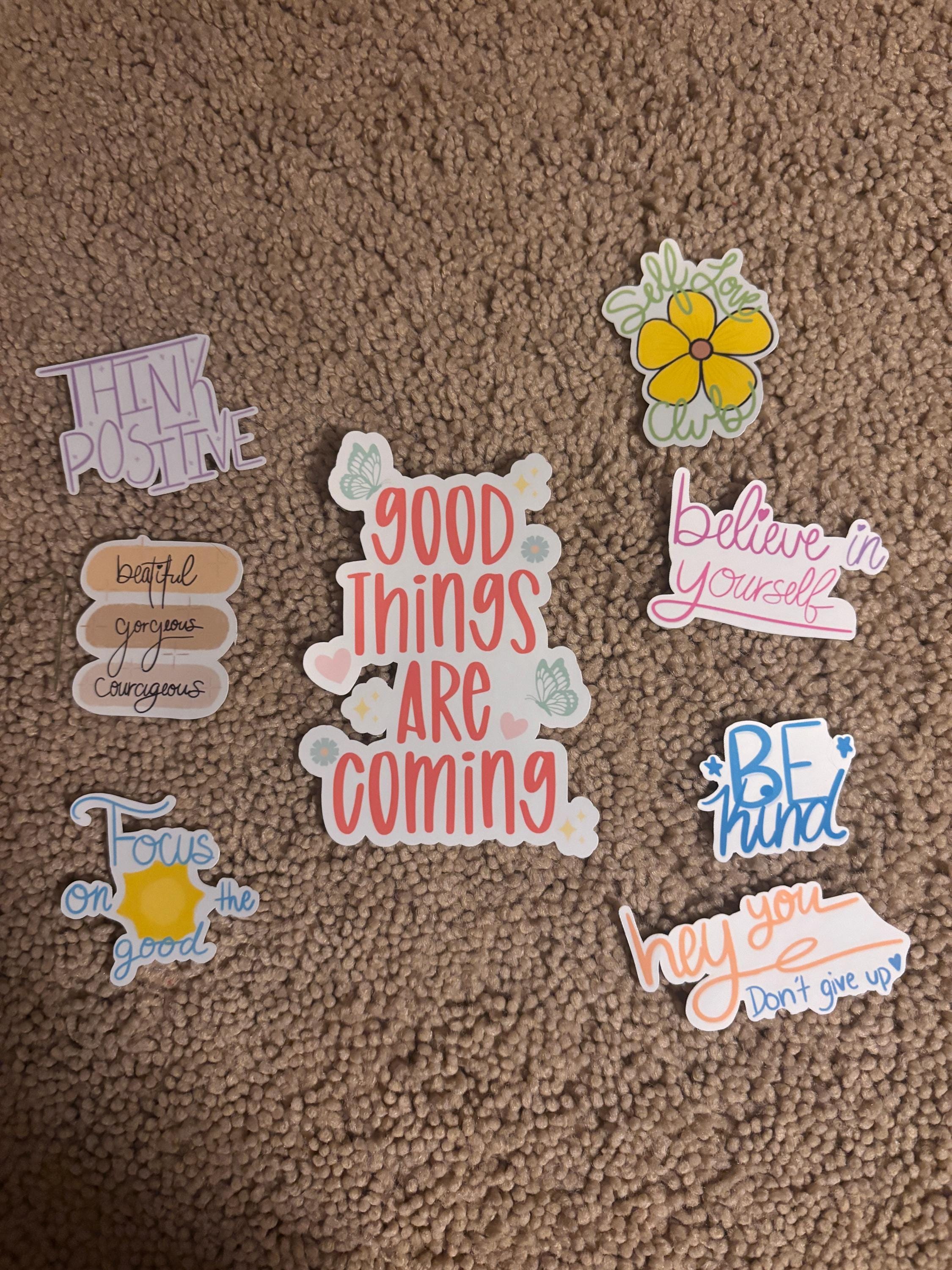 Self Love Inspirational Quote Vinyl Sticker Set – Motivational Stickers with FREE Bonus
