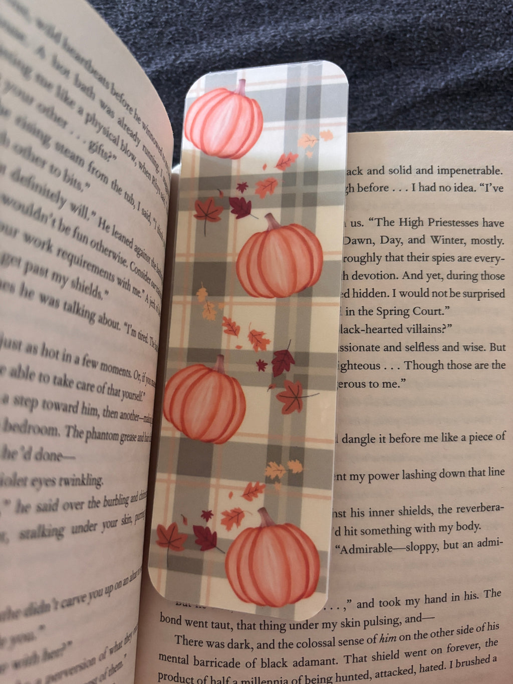 Fall pumpkins bookmark