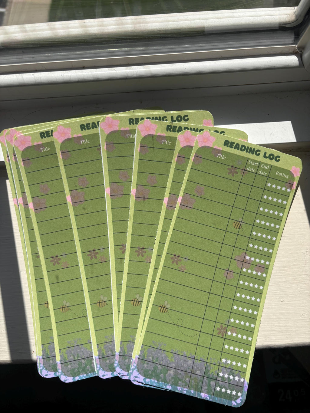 Reading Log Book Tracker: New Colors! Cardstock Pages
