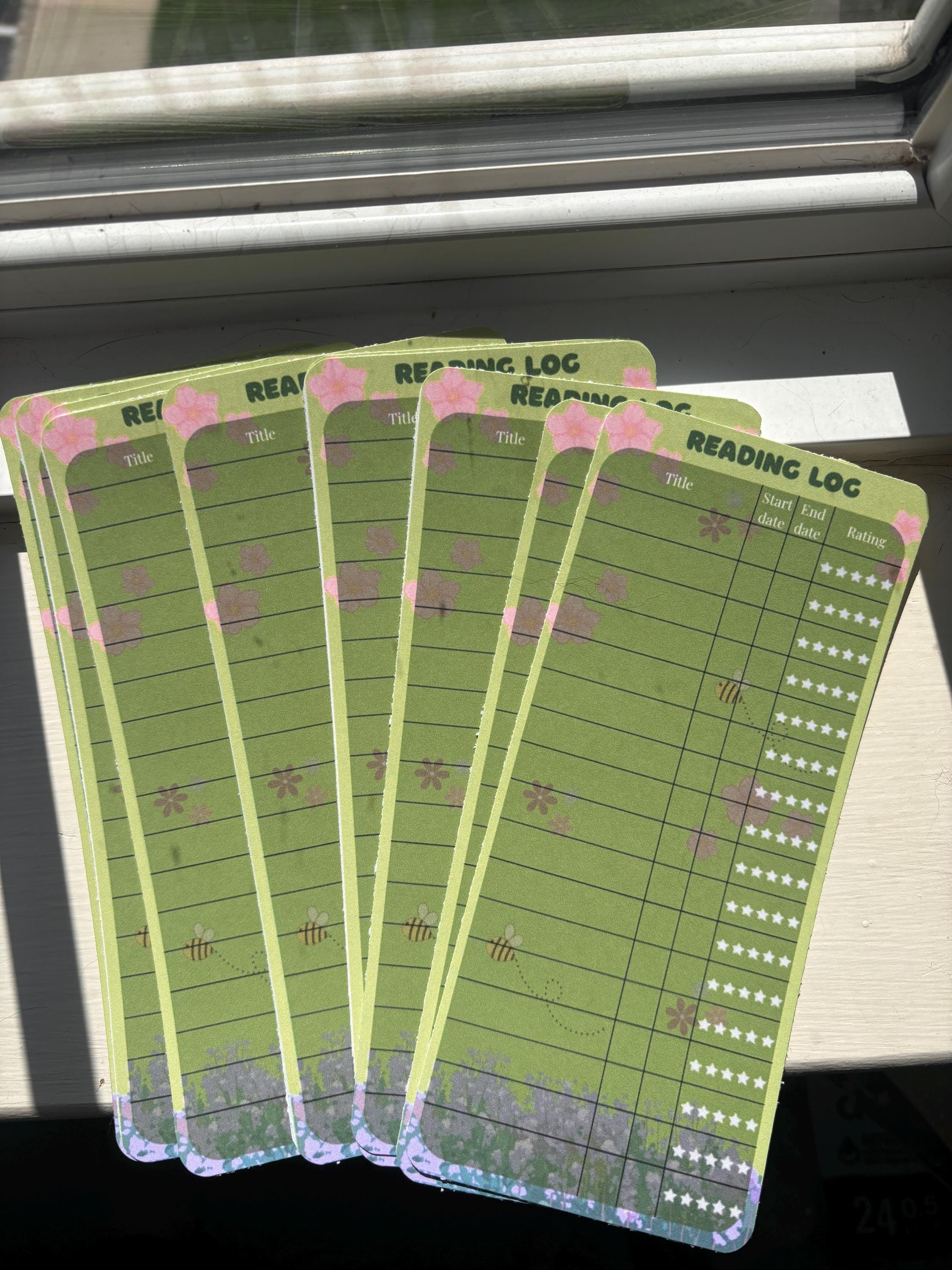 Reading Log Book Tracker: New Colors! Cardstock Pages