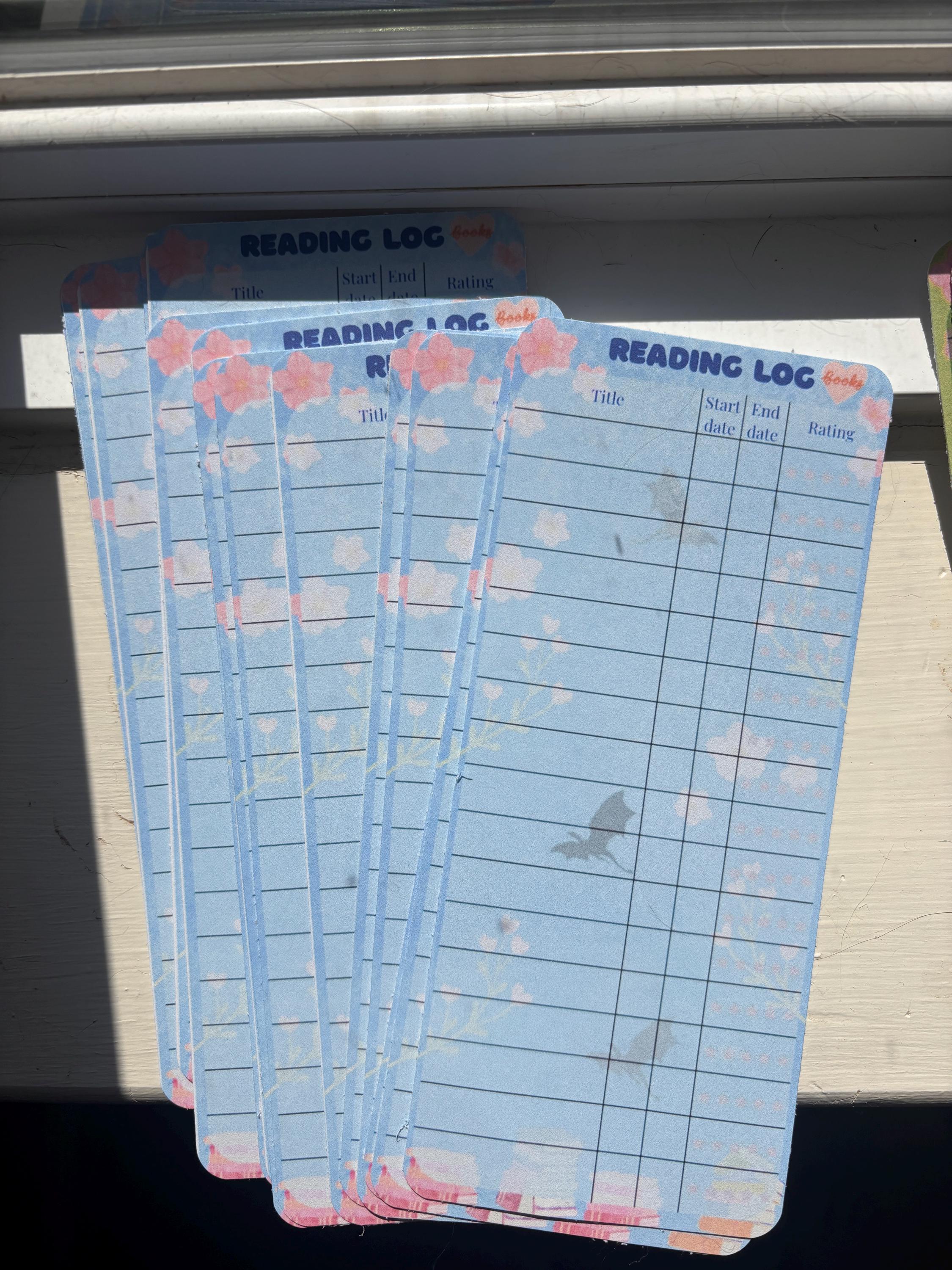 Reading Log Book Tracker: New Colors! Cardstock Pages