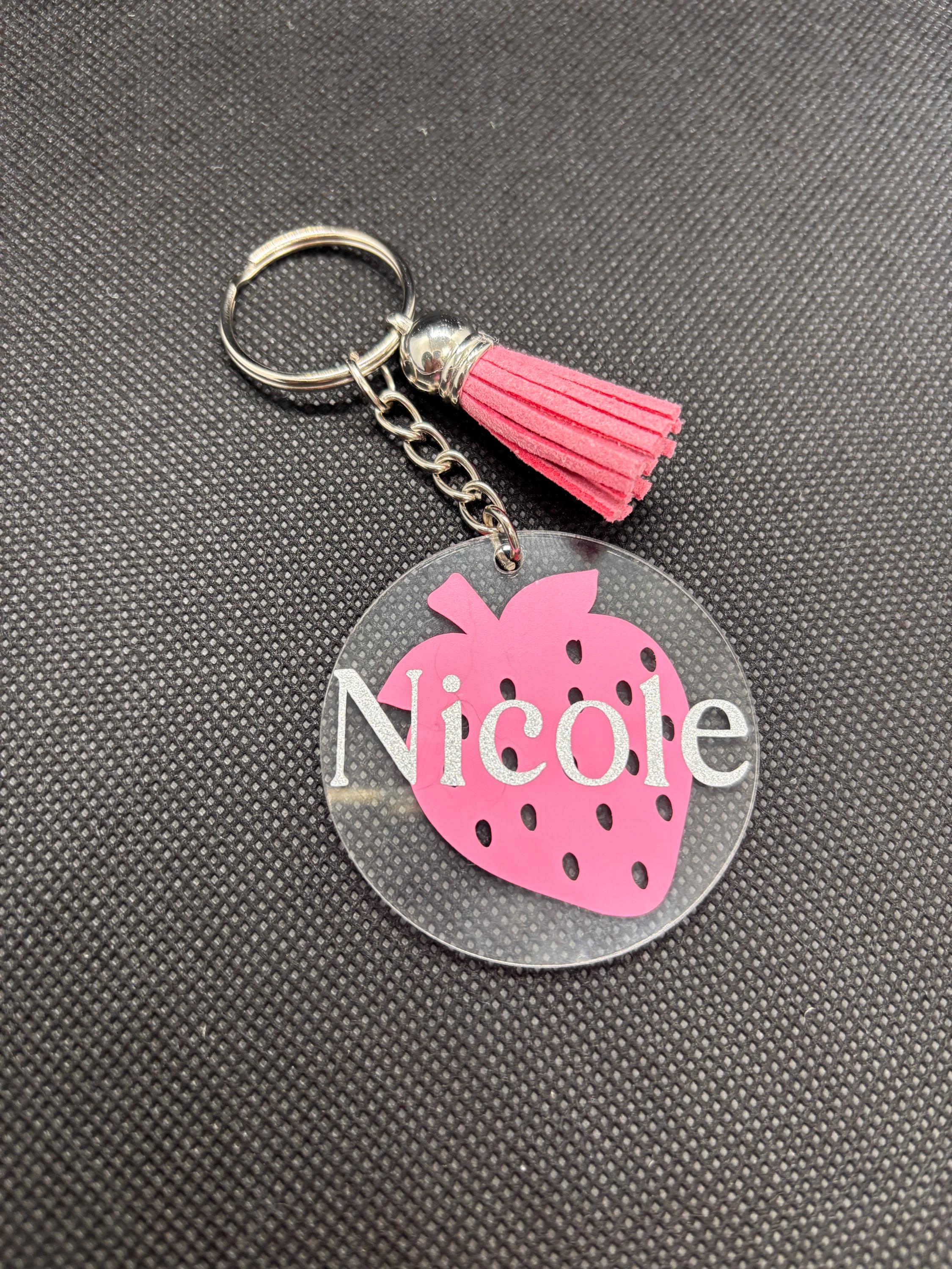 Personalized Keychain with Tassel – Custom Word or Initials Charm | Unique Gift
