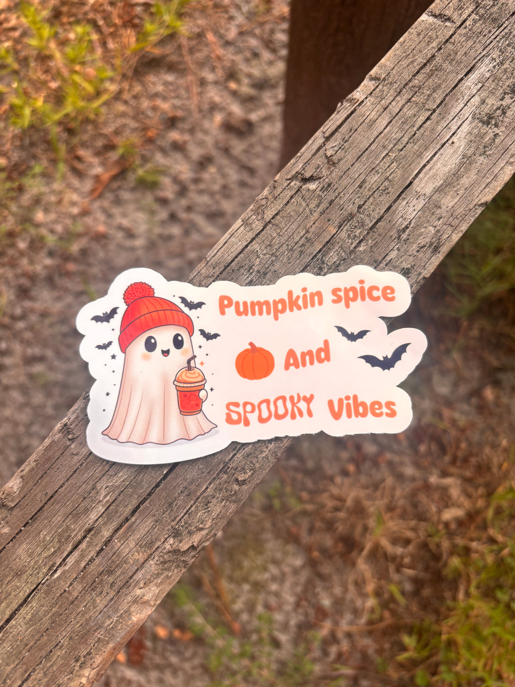 Pumpkin spice, spooky sticker