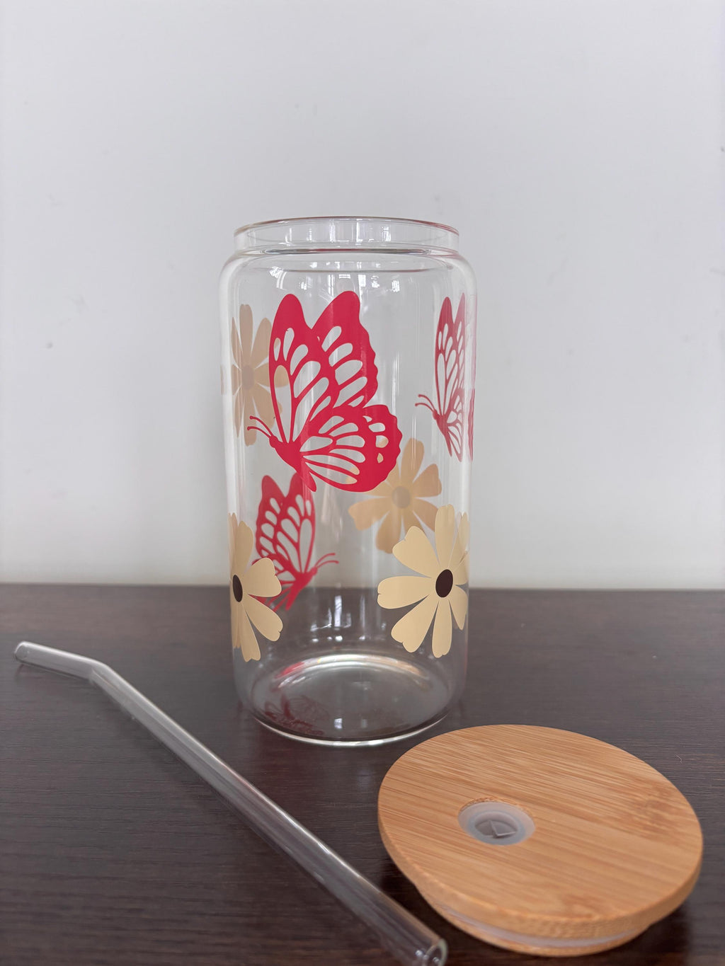 Spring butterfly glass/plastic cup