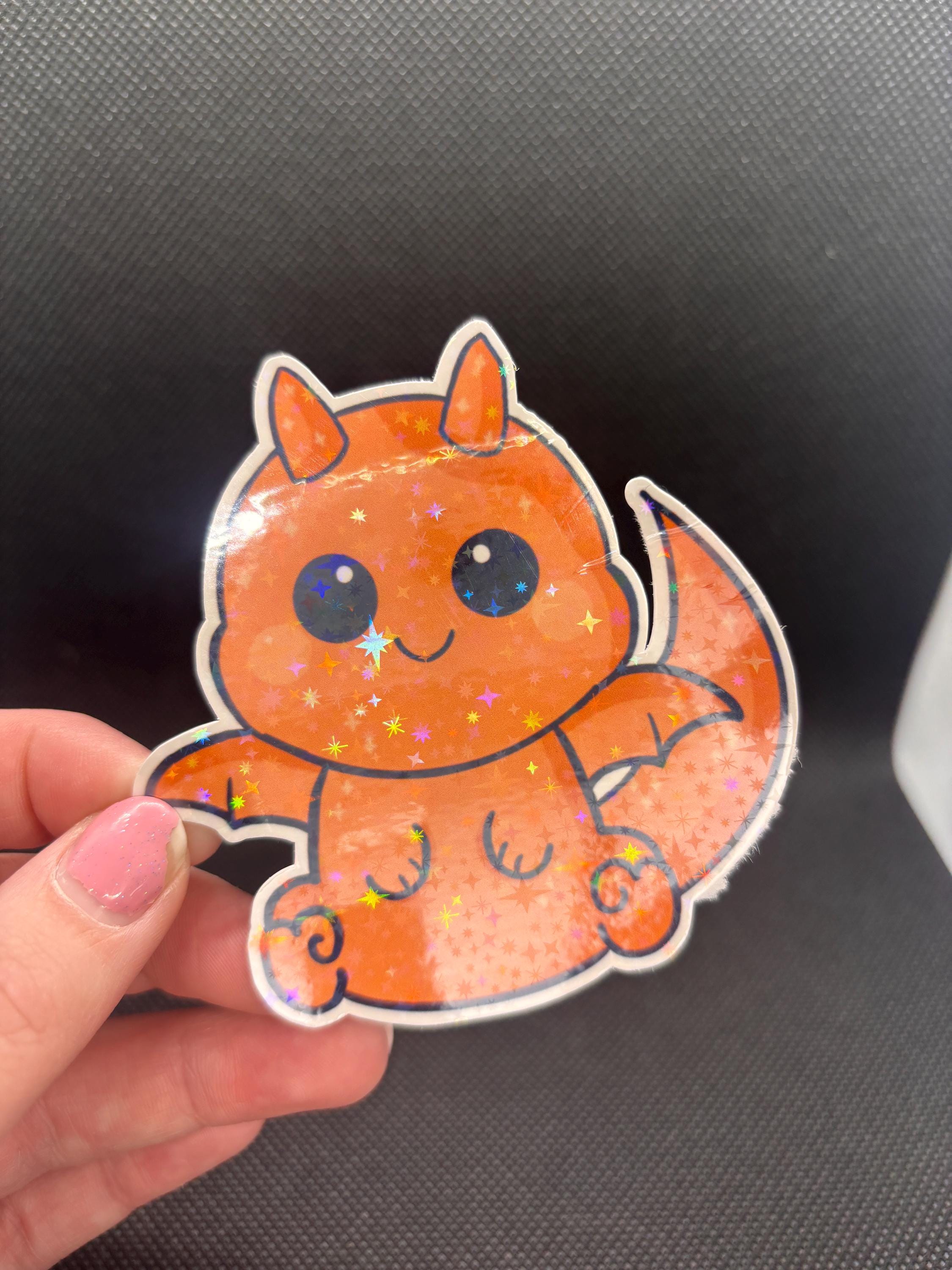 Sparkling Dragon Stickers with Glitter Top Coat – Funny & Cute Vinyl Sticker Set
