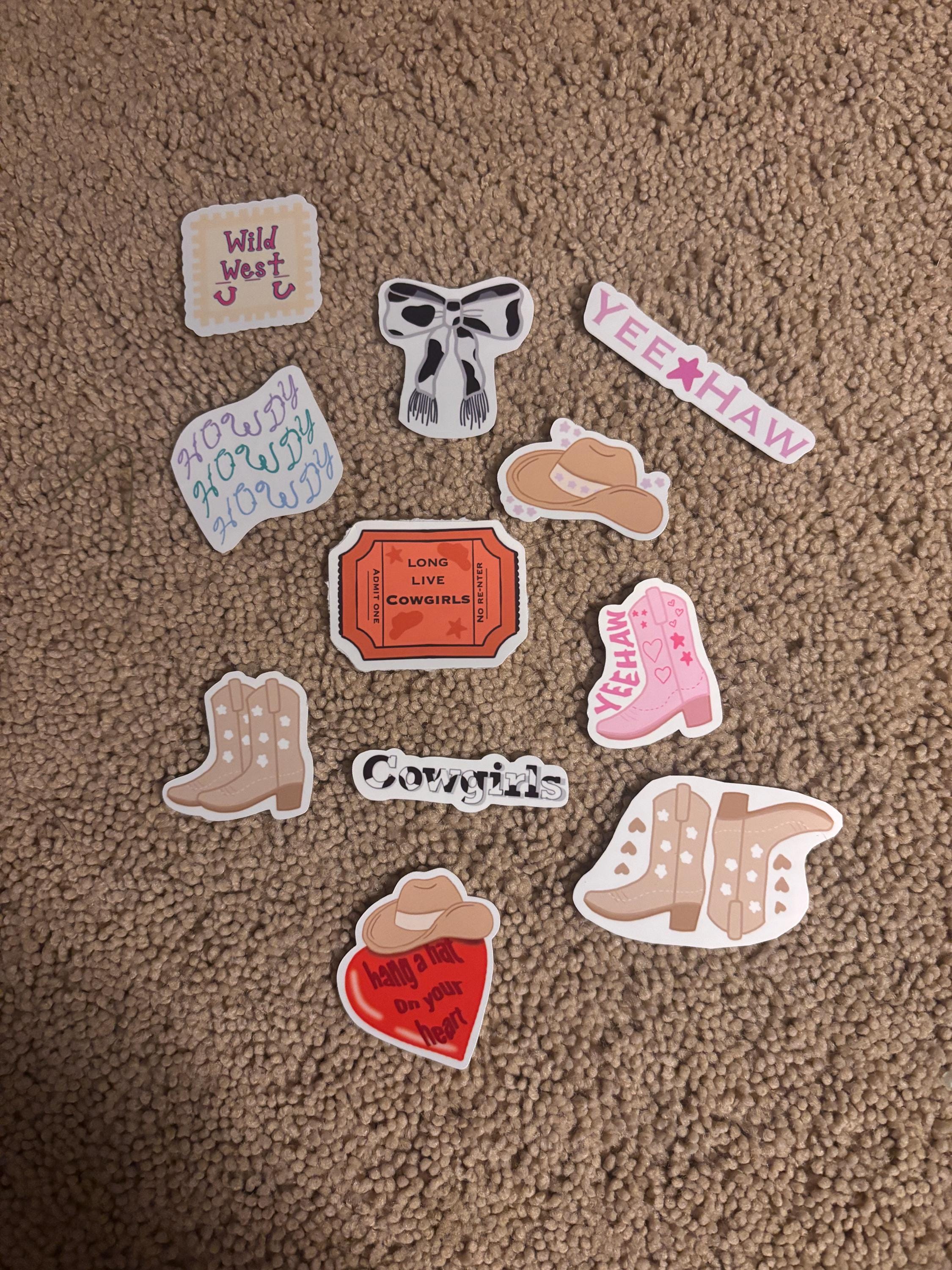 Cowgirl Vinyl Sticker Set – Wild West, Yeehaw, Boots & Hats | Country Gift with FREE Sticker