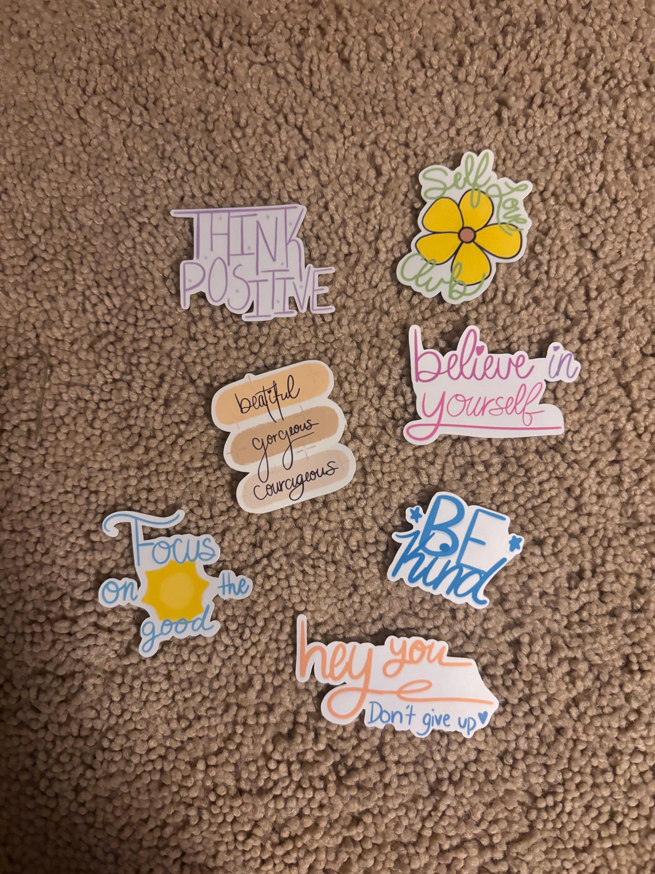 Self Love Inspirational Quote Vinyl Sticker Set – Motivational Stickers with FREE Bonus