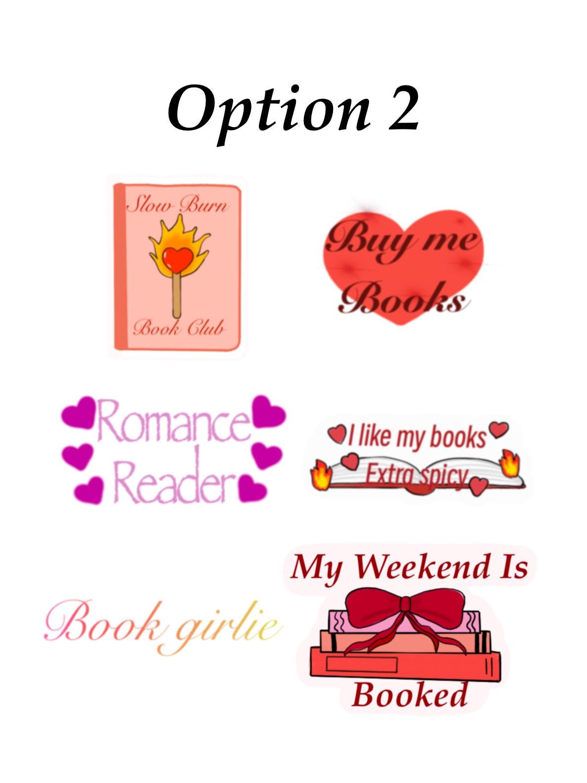 Romance Book Vinyl Sticker Set – All Books & Romance Readers Designs | FREE Bonus Sticker