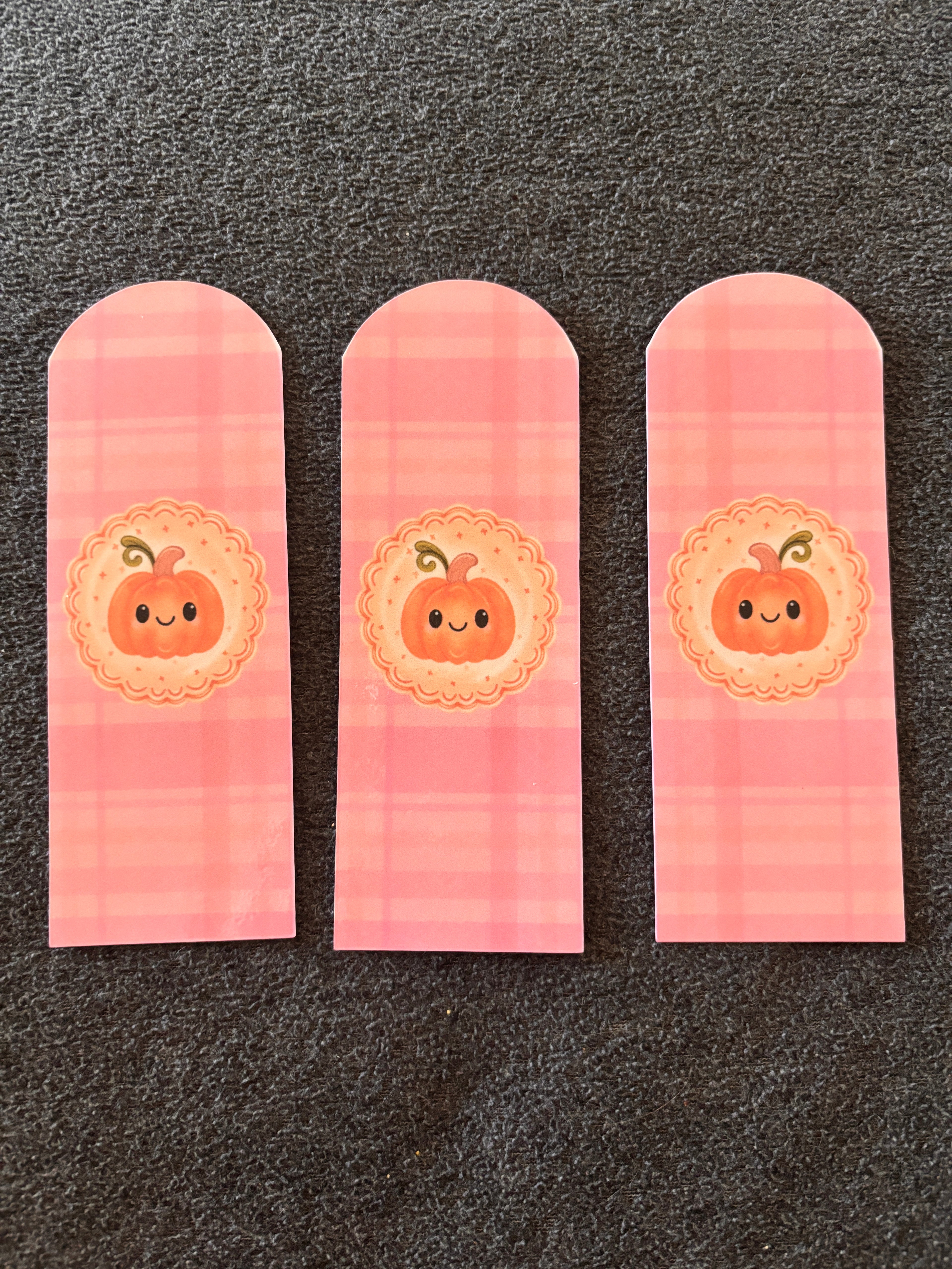 Plaid and pumpkin bookmark