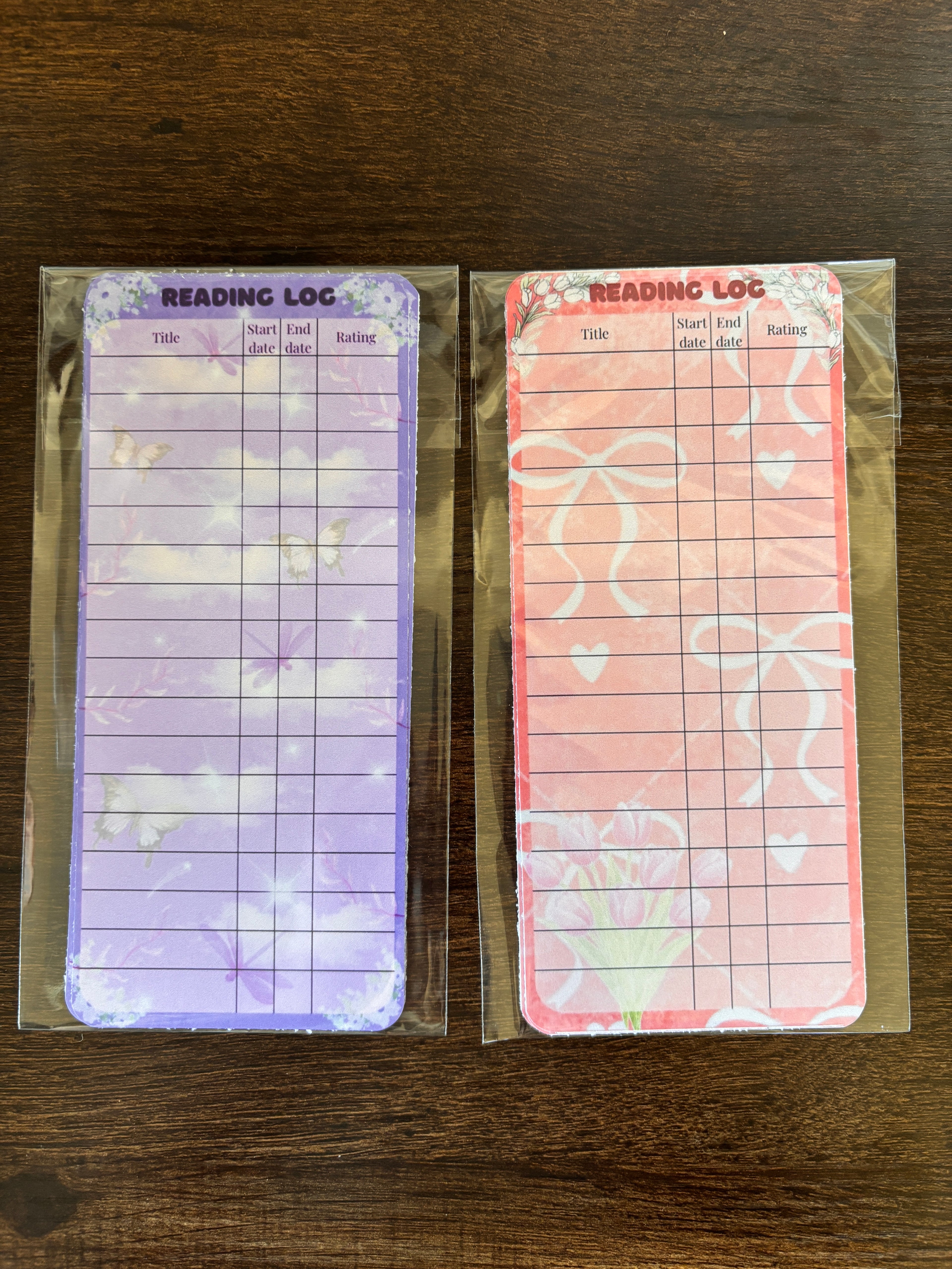 Reading Log Book Tracker: New Colors! Cardstock Pages