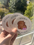 It's Okay to Not Be Okay Capybara Vinyl Sticker – Waterproof Mental Health Sticker