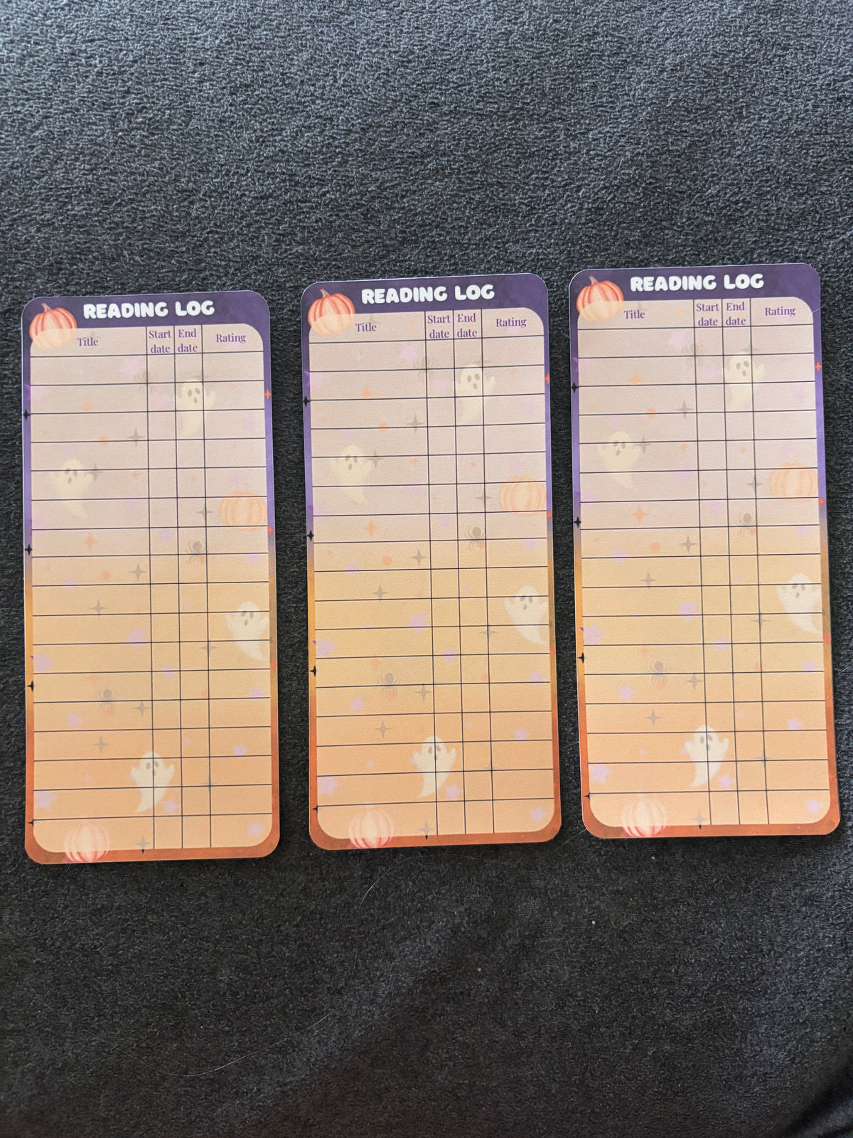 Halloween reading logs