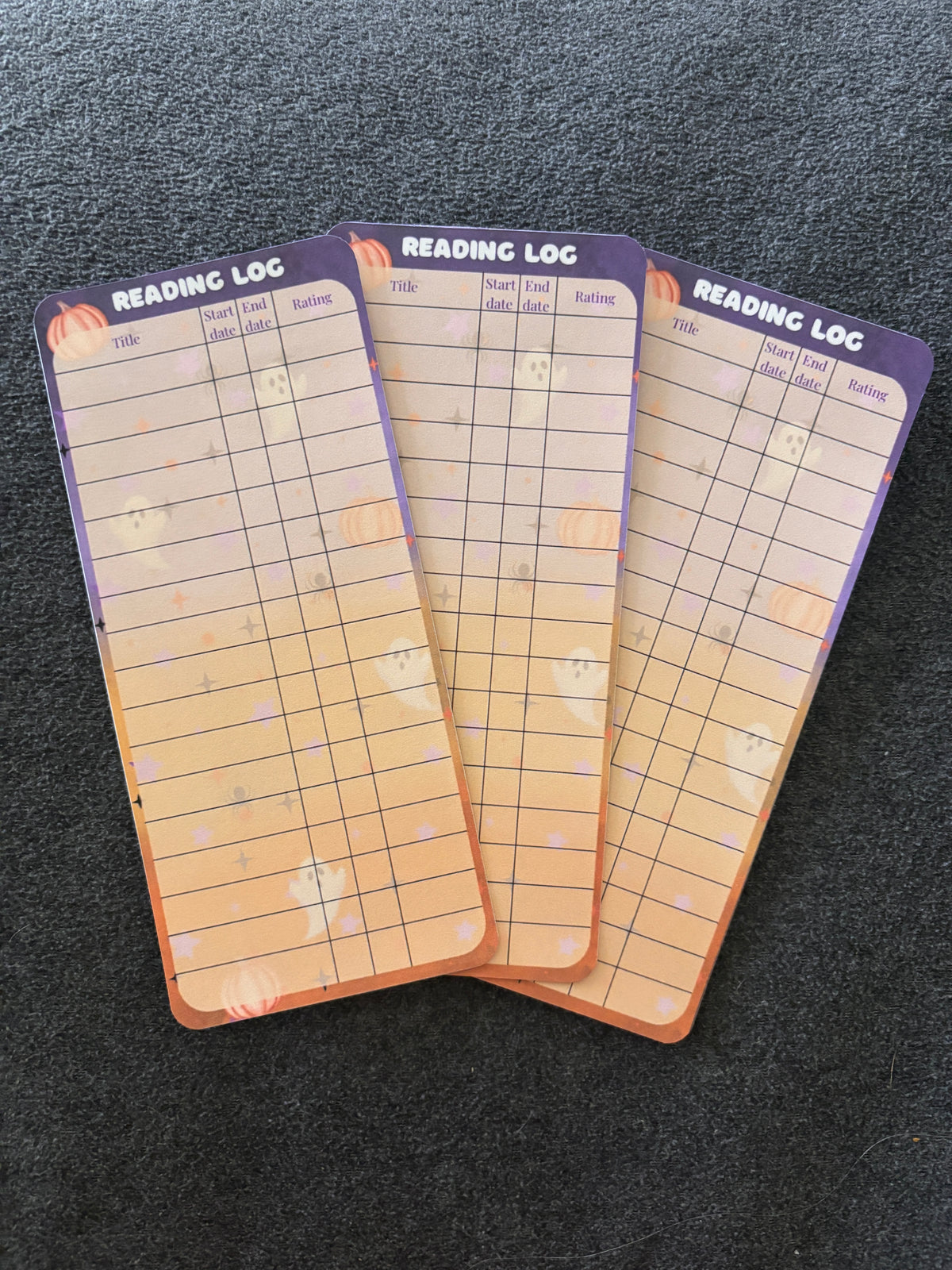Halloween reading logs
