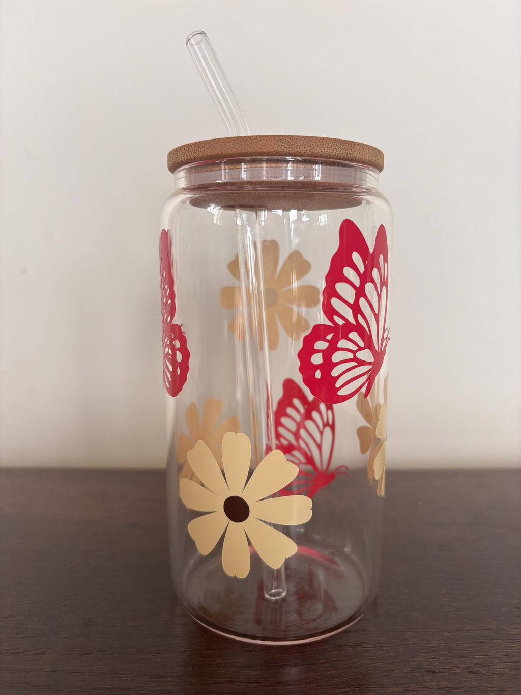 Spring butterfly glass/plastic cup