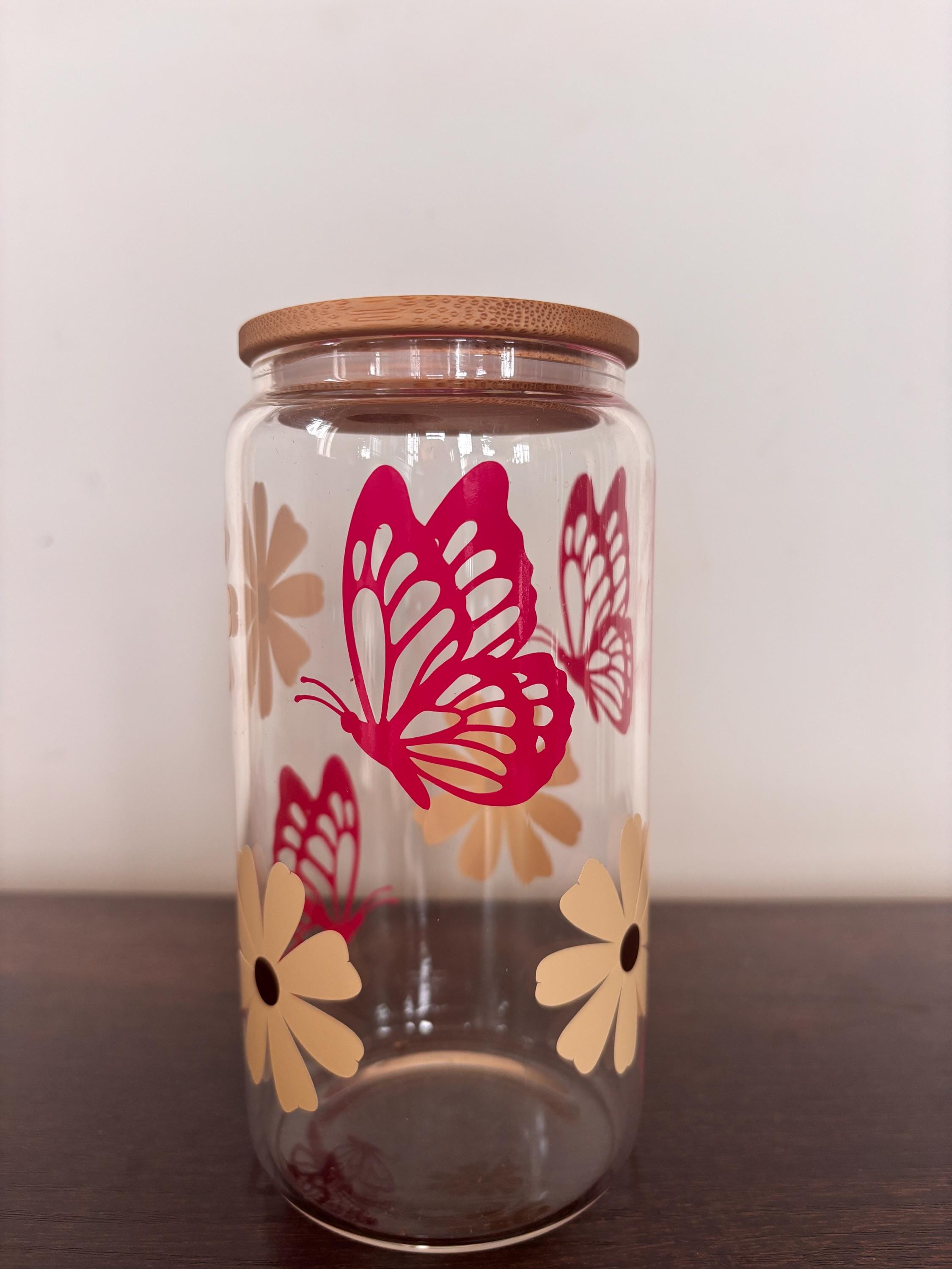 Spring butterfly glass/plastic cup