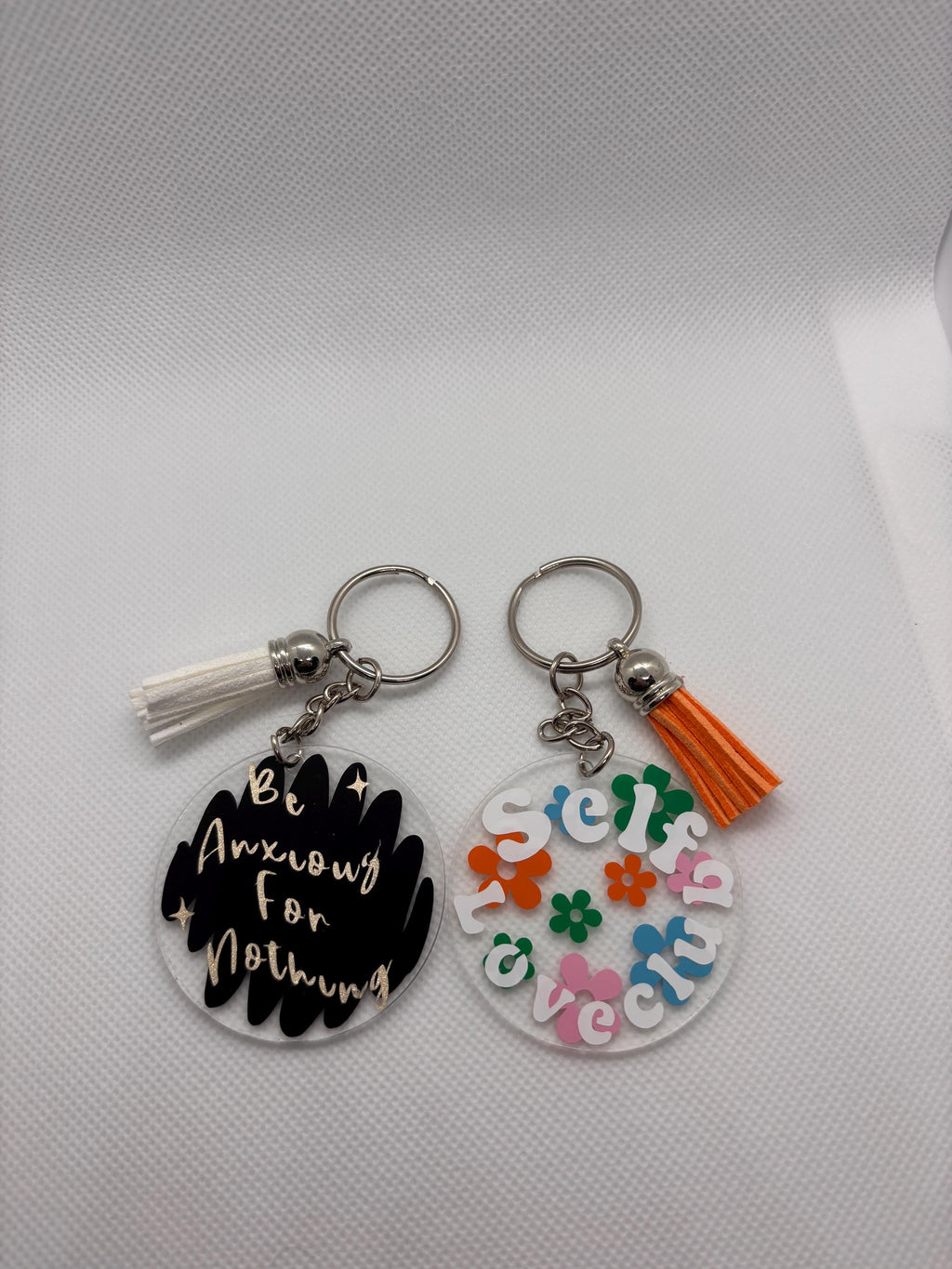 Vinyl Design Keychain with Tassel – 12 Designs to Choose From | Cute Gift