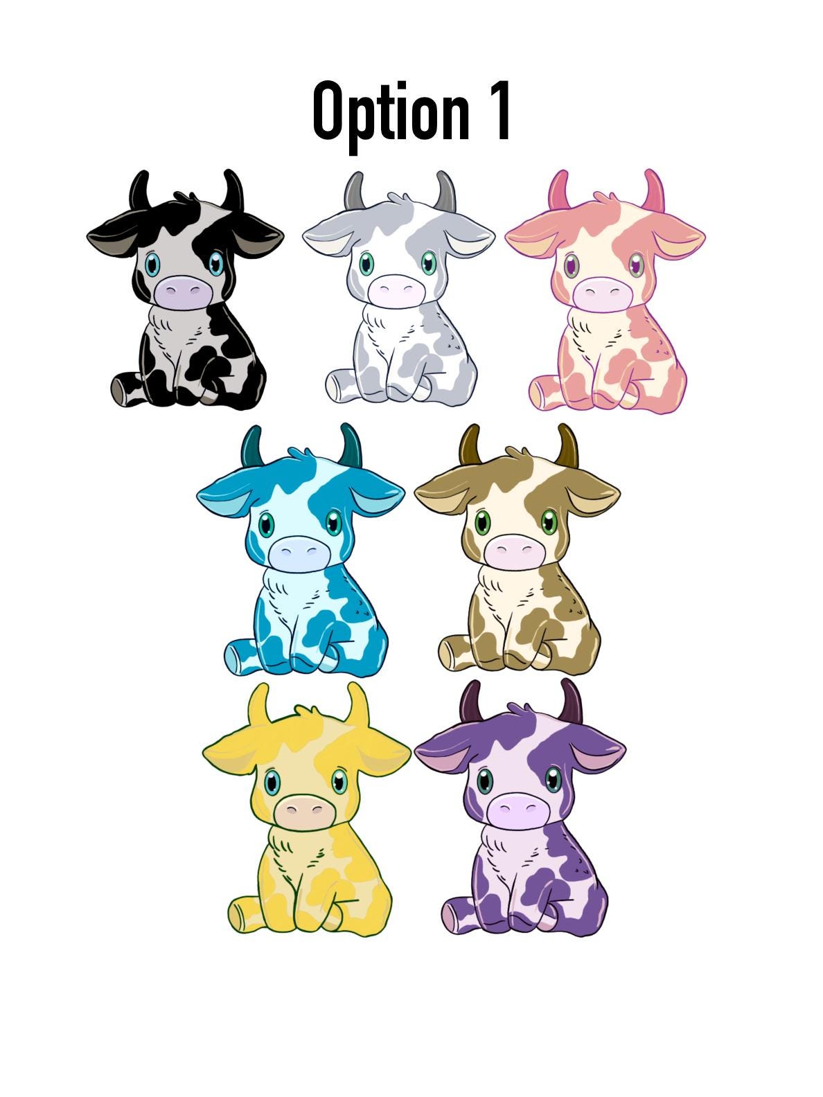 Fruit Cow Vinyl Sticker Set – Cute Kawaii Cow Stickers with FREE Bonus Sticker