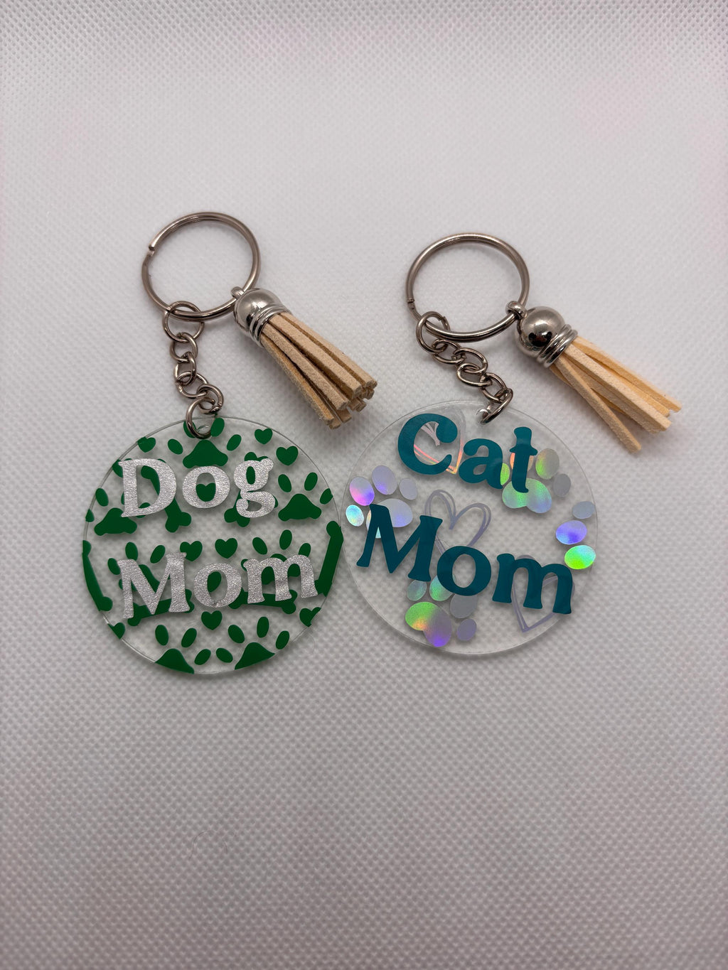 Vinyl Design Keychain with Tassel – 12 Designs to Choose From | Cute Gift