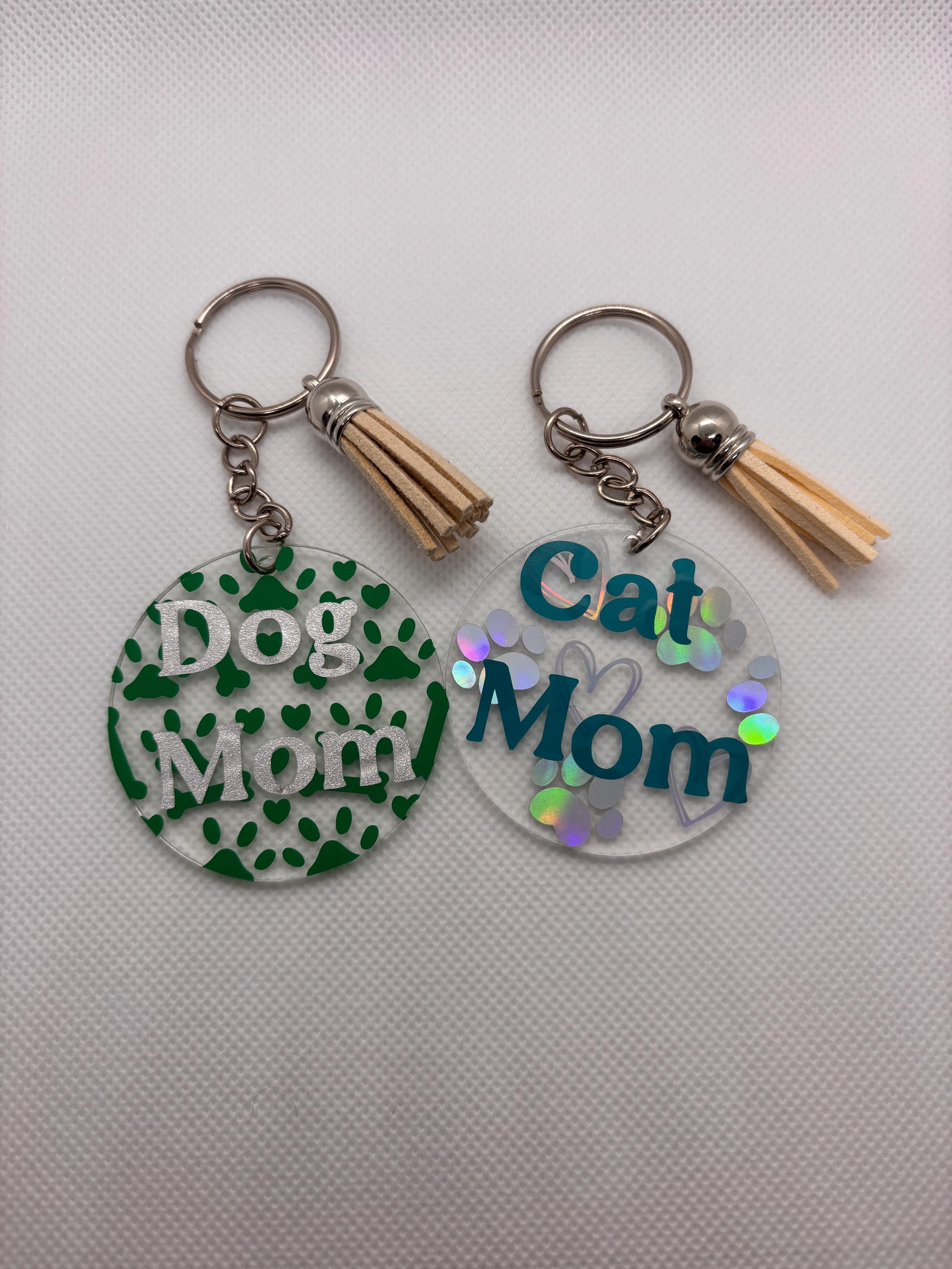 Vinyl Design Keychain with Tassel – 12 Designs to Choose From | Cute Gift