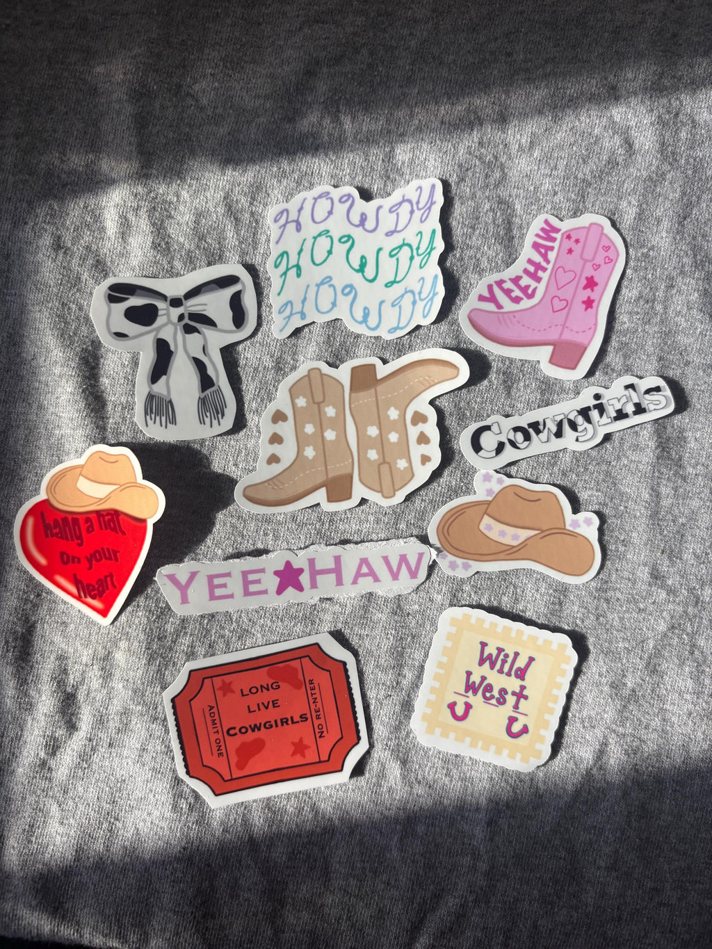 Cowgirl Vinyl Sticker Set – Wild West, Yeehaw, Boots & Hats | Country Gift with FREE Sticker