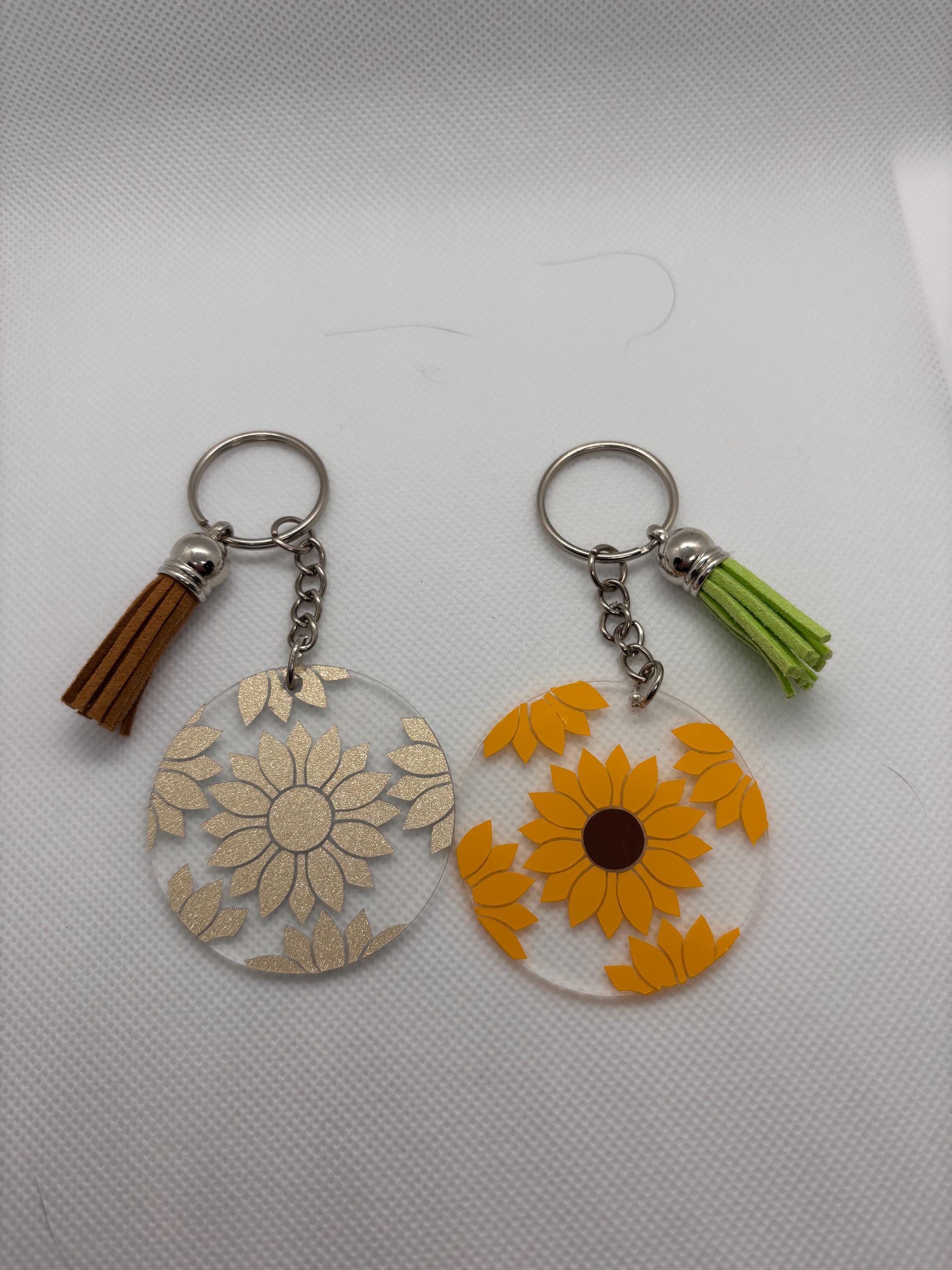 Vinyl Design Keychain with Tassel – 12 Designs to Choose From | Cute Gift