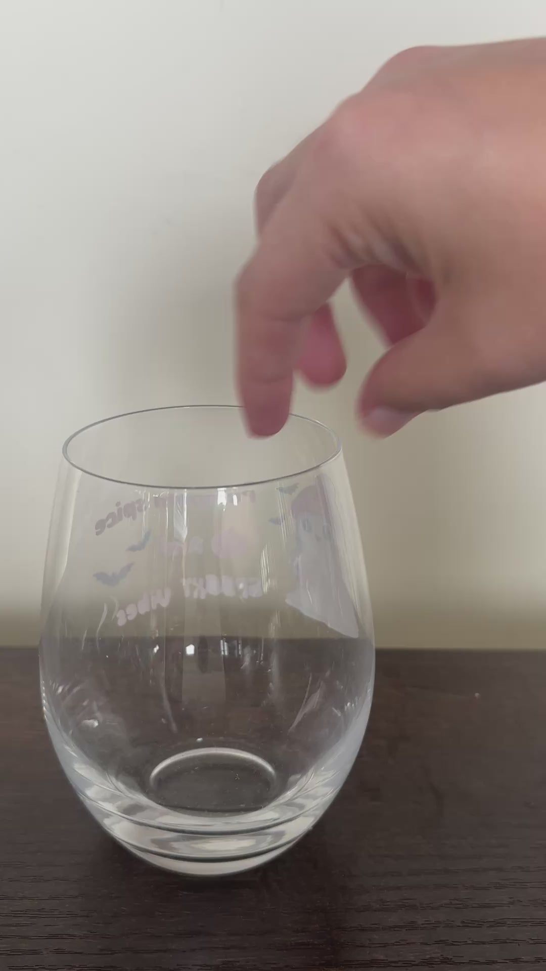 Pumpkin spice stemless wine glass
