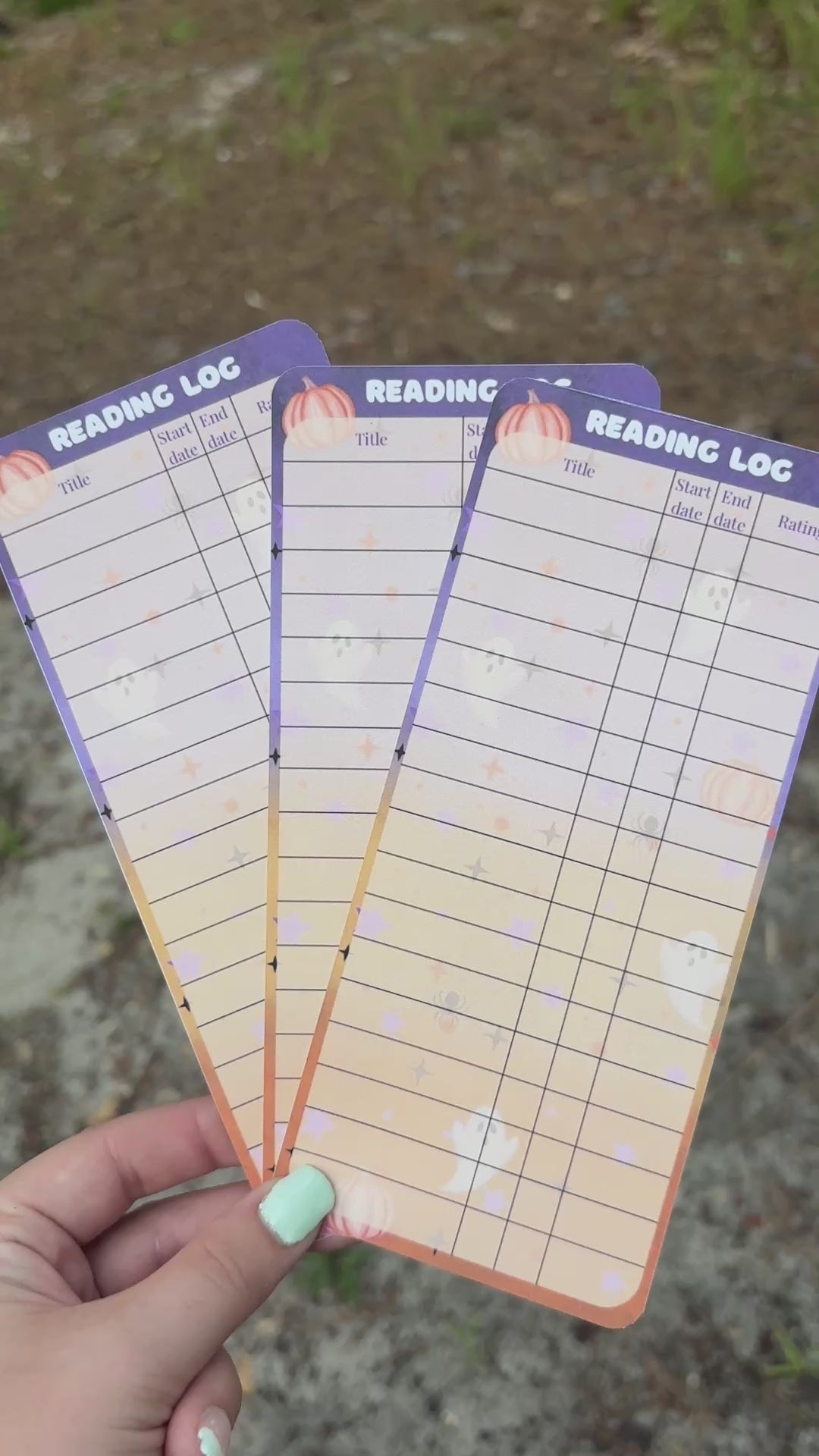 Halloween reading logs