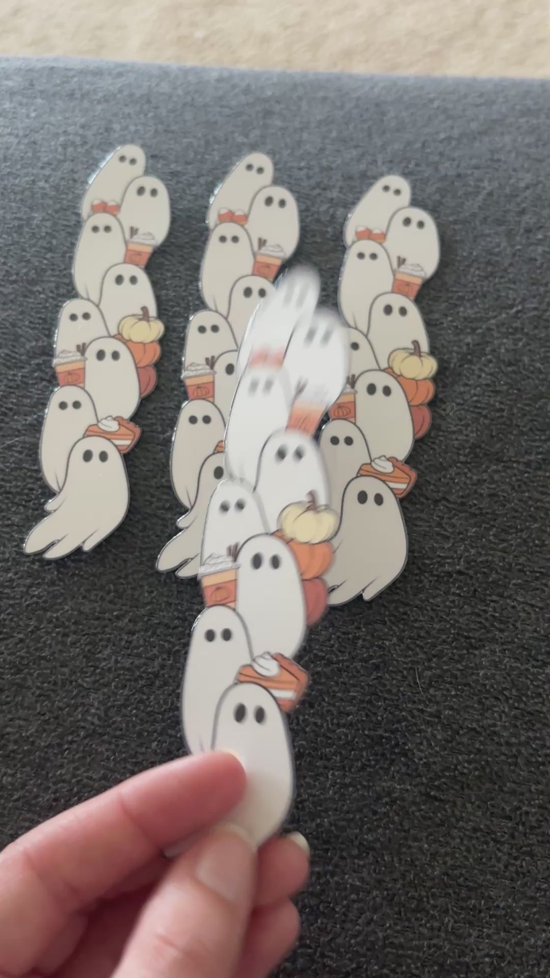Ghostly pumpkin bookmark